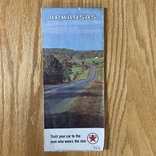 Texaco Map Arkansas Little Rock Fayetteville Fort Smith 1966 Gas Oil Advertising