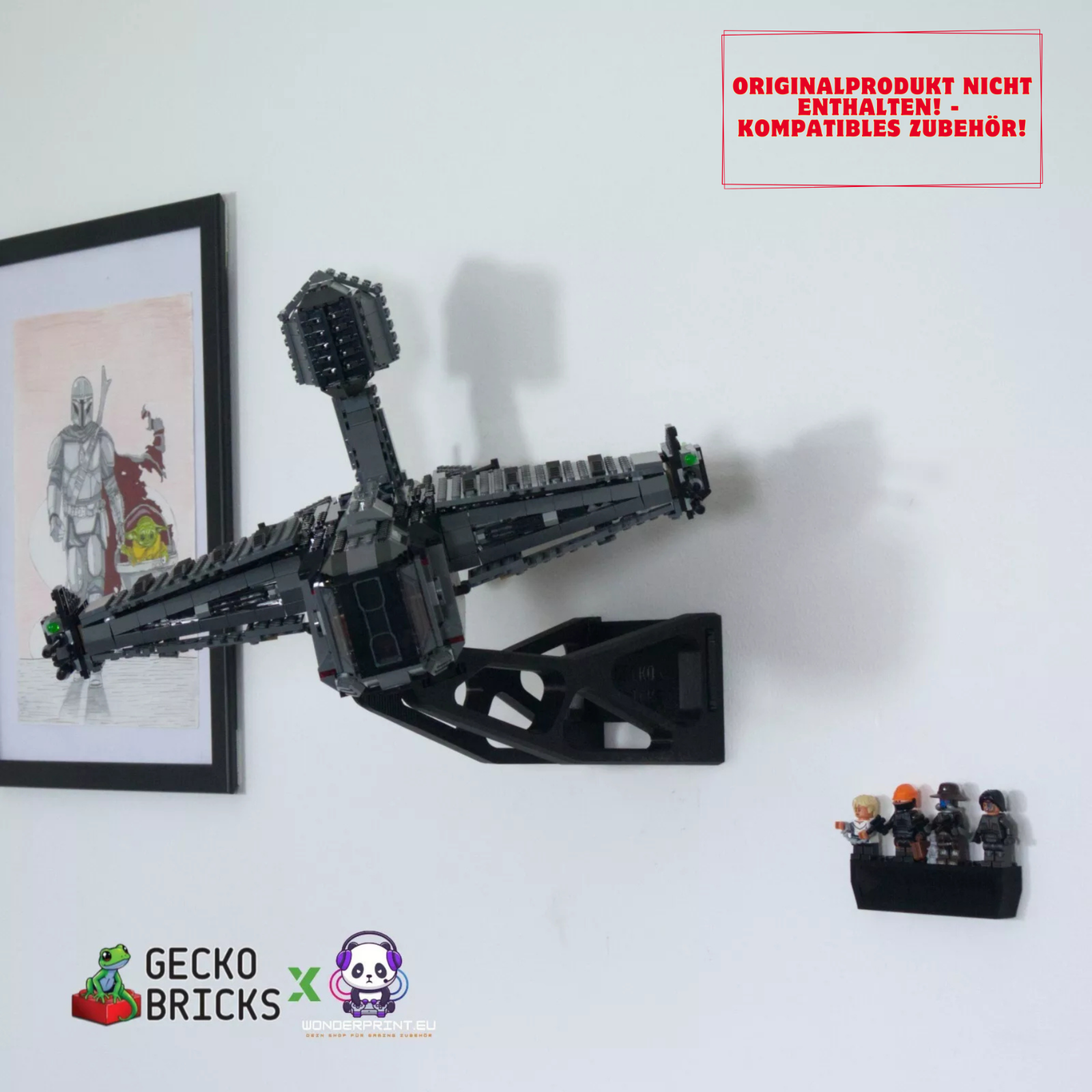 Halterung Display Halter Stand passend für LEGO® Star Wars Die Justifier™ 75323