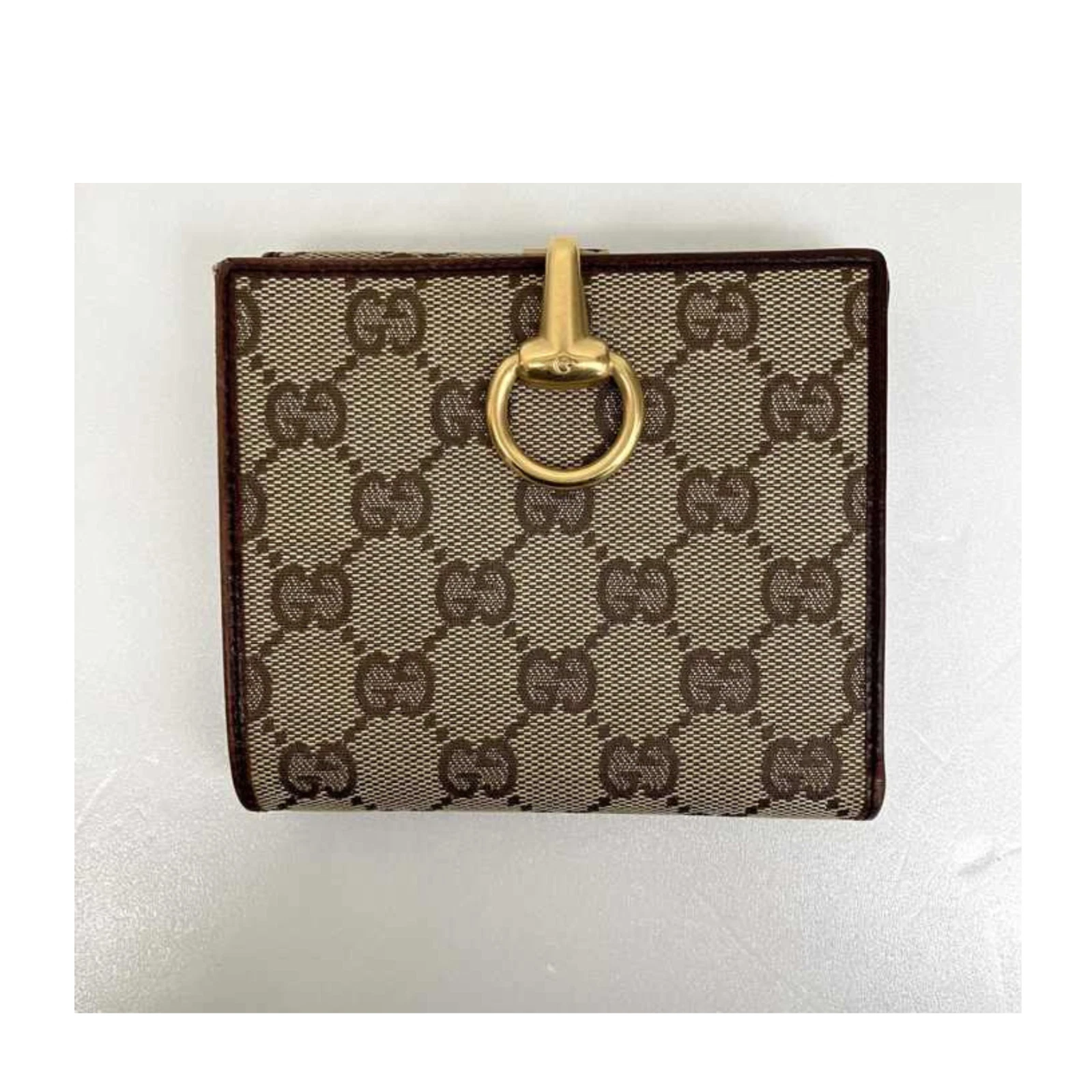 Gucci Horsebit GG Supreme Portefeuille Bifold Toile Cuir Marron avec Boîte Authentique