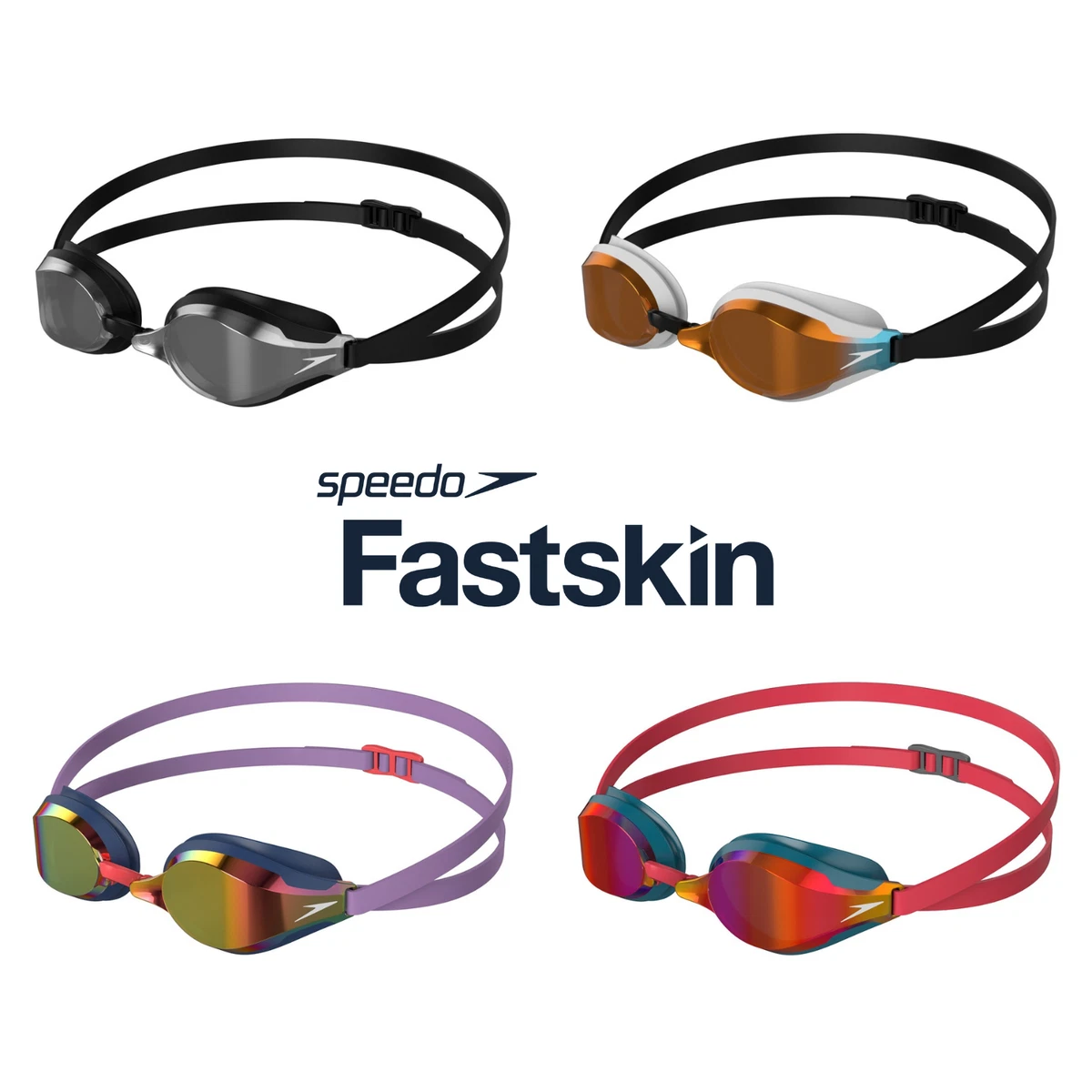 SPEEDO FASTSKIN SPEEDSOCKET 2 MIRROR SWIMMING GOGGLES VARIOUS COLOURS RACING NEW