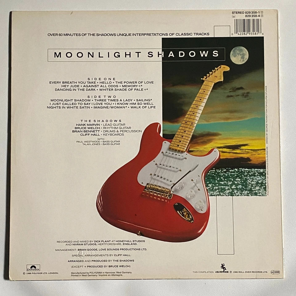 THE SHADOWS - MOONLIGHT SHADOWS 1986 UK 12" VINYL LP EXCELLENT - Image 2 of 4