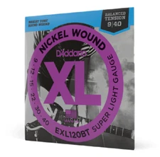 D'Addario EXL120BT Extra Light Electric Guitar Strings 9-40 Balanced Tension