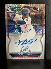 2023 Bowman Chrome 1st Yunior Garcia Chrome Speckle Auto 204/299 Dodgers