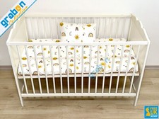 100% COTTON POPLIN FITTED SHEET & PILLOWCASE FOR COT TRAVEL COT 60cm X 120cm