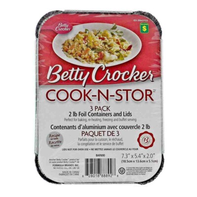 BETTY CROCKER 3PK Containers and Lids Case of 36 FREE SHIPPING