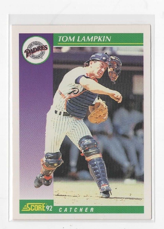 Tom Lampkin - 1992 Score #338 - San Diego Padres Baseball Card Catcher