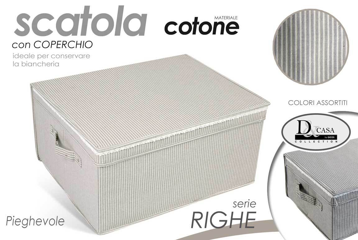 SCATOLA CONTENITORE ORGANIZER BOX BIANCHERIA SALVASPAZIO ARMADIO 50*40*25 cm