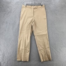 Liz Claiborne Cathren Straight Chino Pants Womens 12 Petite Beige High Rise NWT