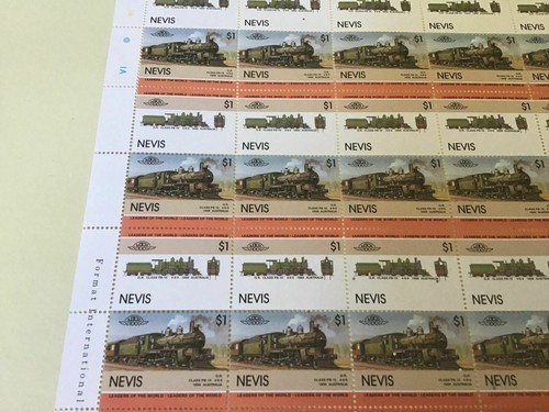 Nevis Q.R. Class PB-15 Railway Locomotive Train MNH full stamps sheet 49520 - Picture 2 of 4