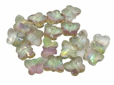Glass Butterfly Beads Clear 7mm Qty: 15