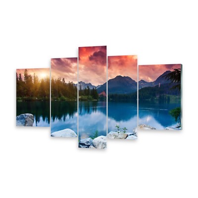 Mehrteilige Bilder Glasbilder Wandbild Bergsee