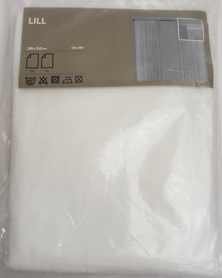 Ikea LILL Sheer Curtains 1 Pair White 110'' x 98'' New