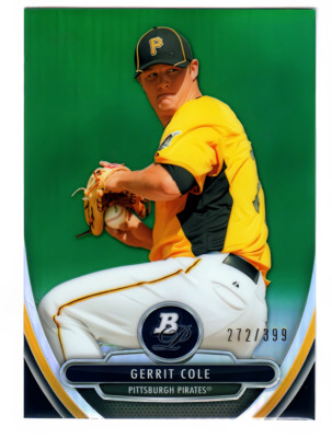 2013 Bowman Platinum Chrome Prospects Green Refractor #BPCP4 Gerrit Cole /399