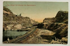 Postcard Panama Canal Zone Bas Obispo showing late improvements construction RR