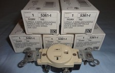 Lot of 5 Leviton 5361-I Flush Mount Receptacle 20A 125V 2P3W NEW