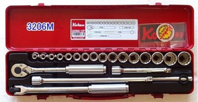 Koken 3206M 3/8(9.5mm)SQ. Socket Set 21 pieces With Case W395×H90×T50mm Japan