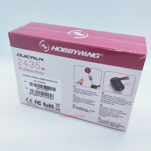Hobbywing QUICRUN 2435SL 4500KV BLACK G3 Brushless Motor for 1/16th 1/18th Car - Picture 4 of 20