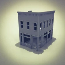 20th Century Town City CORNER MARKET Building - Z Scale 1:220 - 3D Printed Model