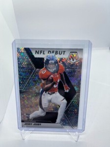 2020 MOSAIC NFL DEBUT JERRY JEUDY NO HUDDLE SILVER DISCO PRIZM RC #267 BRONCOS