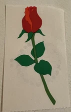 Mrs. Grossman’s 1990 Vintage 3” Red Long Stem Single Rose Sticker