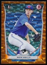 NICK WELLS 2014 BOWMAN DRAFT ORANGE ICE 18/25 *TORONTO BLUE JAYS*