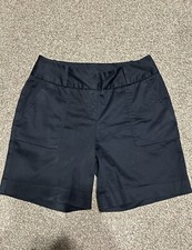 Worthington Womens Shorts Modern Fit Mid Rise Dark Blue Size 2