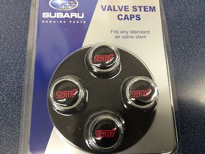 #ad #ad Subaru STi LOGO Tire Valve Stem Caps Set Genuine SOA342L136 SET OF 4 NEW OEM $25.15