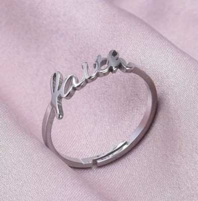 Stainless Steel Plated Special Word Of ''Faith'' Script Design Adjustable