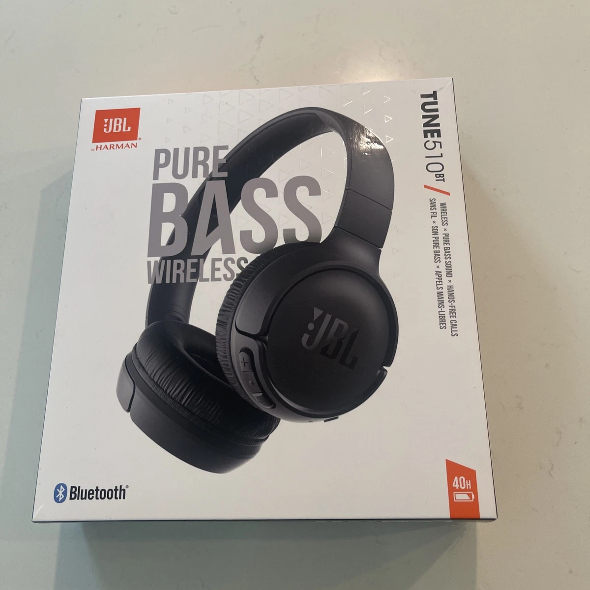 NEW JBL TUNE 510BT Wireless On-Ear Headphones with Pure bass Sound (Black)