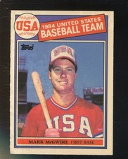 1985 Topps Tiffany #401 Mark McGwire USA Baseball Team RC Rookie