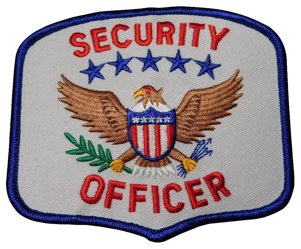 Pack of 12 Security Officer USA Eagle White & Blue Iron On Patch PLX-316