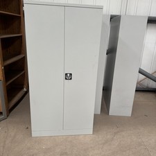 Silver line Office Tall Storage Cabinet With 3-4 Shelves Lockable Doors, Grey