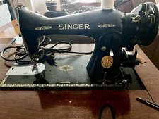 Singer Vintage Sewing Machine with Electric Motor Complete Set The Chair & More