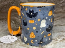 Halloween Bella Coffee Mug Ghost, Bats And Pumpkins 10 Strawberry St 18 oz. New