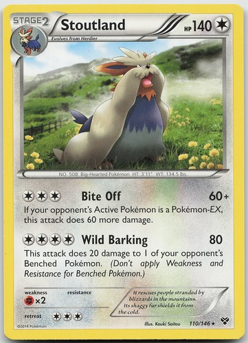 Stoutland Rare XY Base Set LP Pokemon 110/146