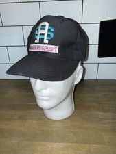 Vintage 90s Adidas Sport Big Logo Snapback Hat Black Pink Teal Retro Rare Cap OS