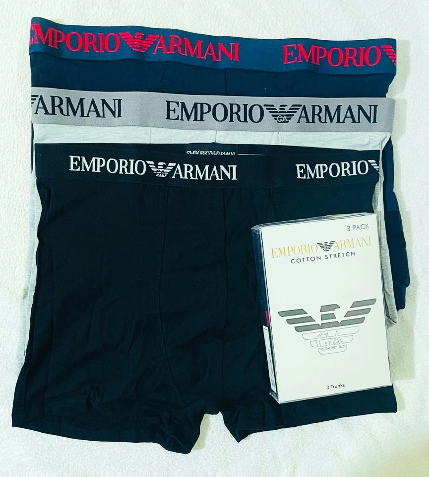 Pack de 3 ropa interior boxer Emporio Armani para hombre algodón elástico M,L @ OFERTA Foto 4 de 4