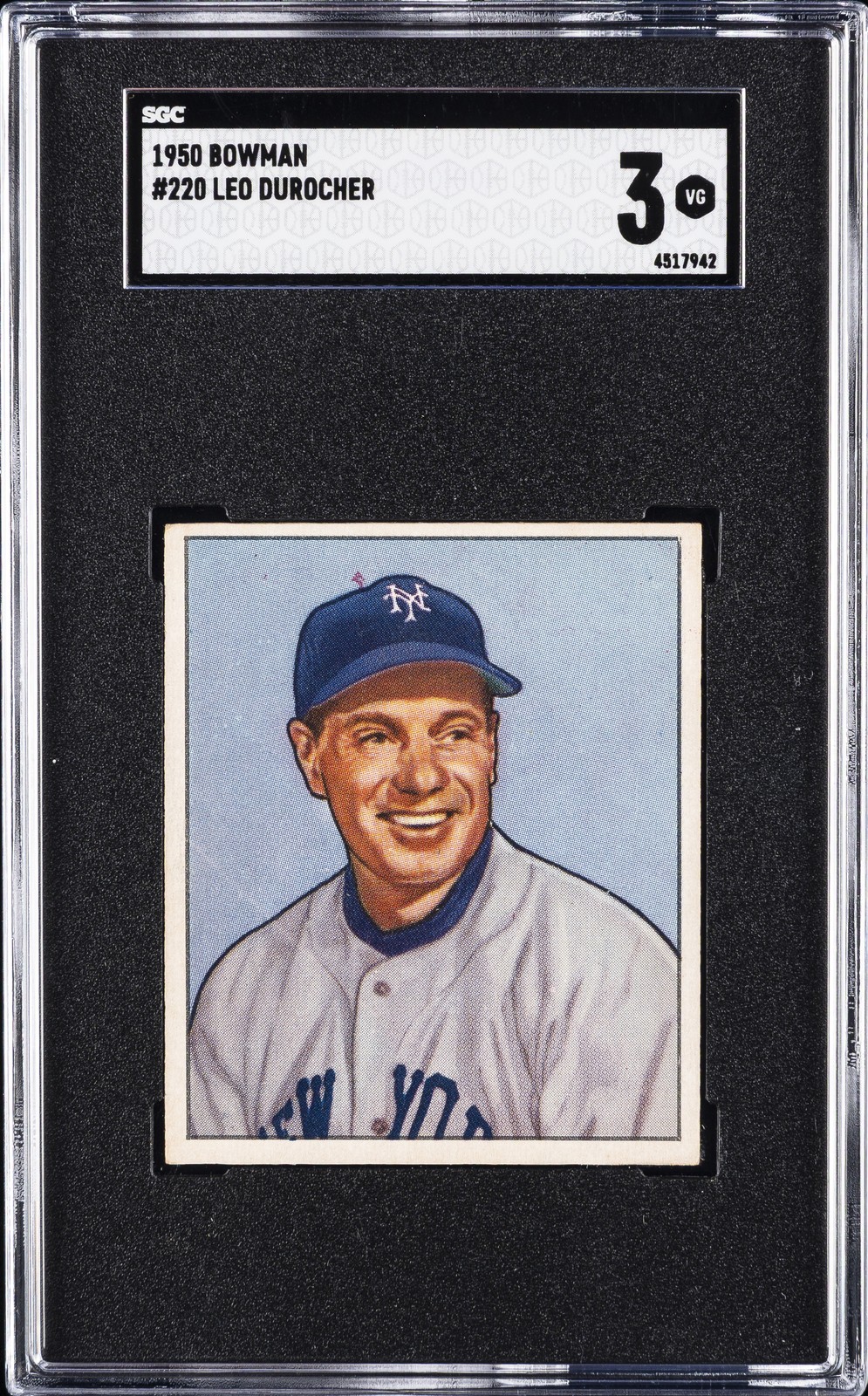 1950 BOWMAN #220 LEO DUROCHER SGC 3