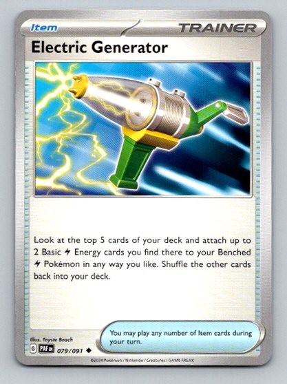 2024 Pokemon Card SV: Paldean Fates Electric Generator 79/91