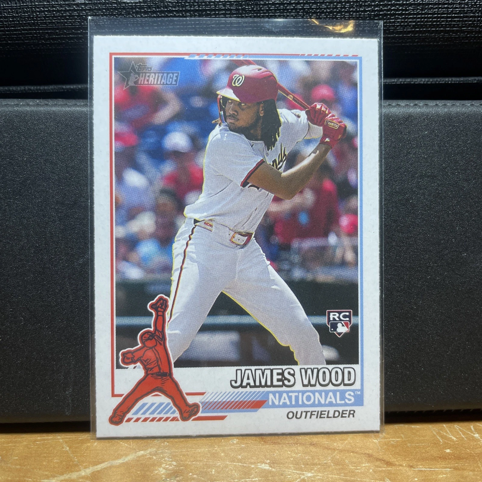 2025 Topps Heritage James Wood (RC) Holographic 1976 Redefined #76R-11 Nationals