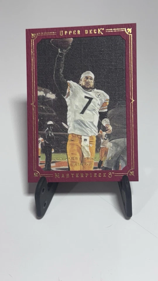 2008 Upper Deck Masterpieces Ben Roethlisberger Red /199 #7 Steelers SP - Image 3 of 4