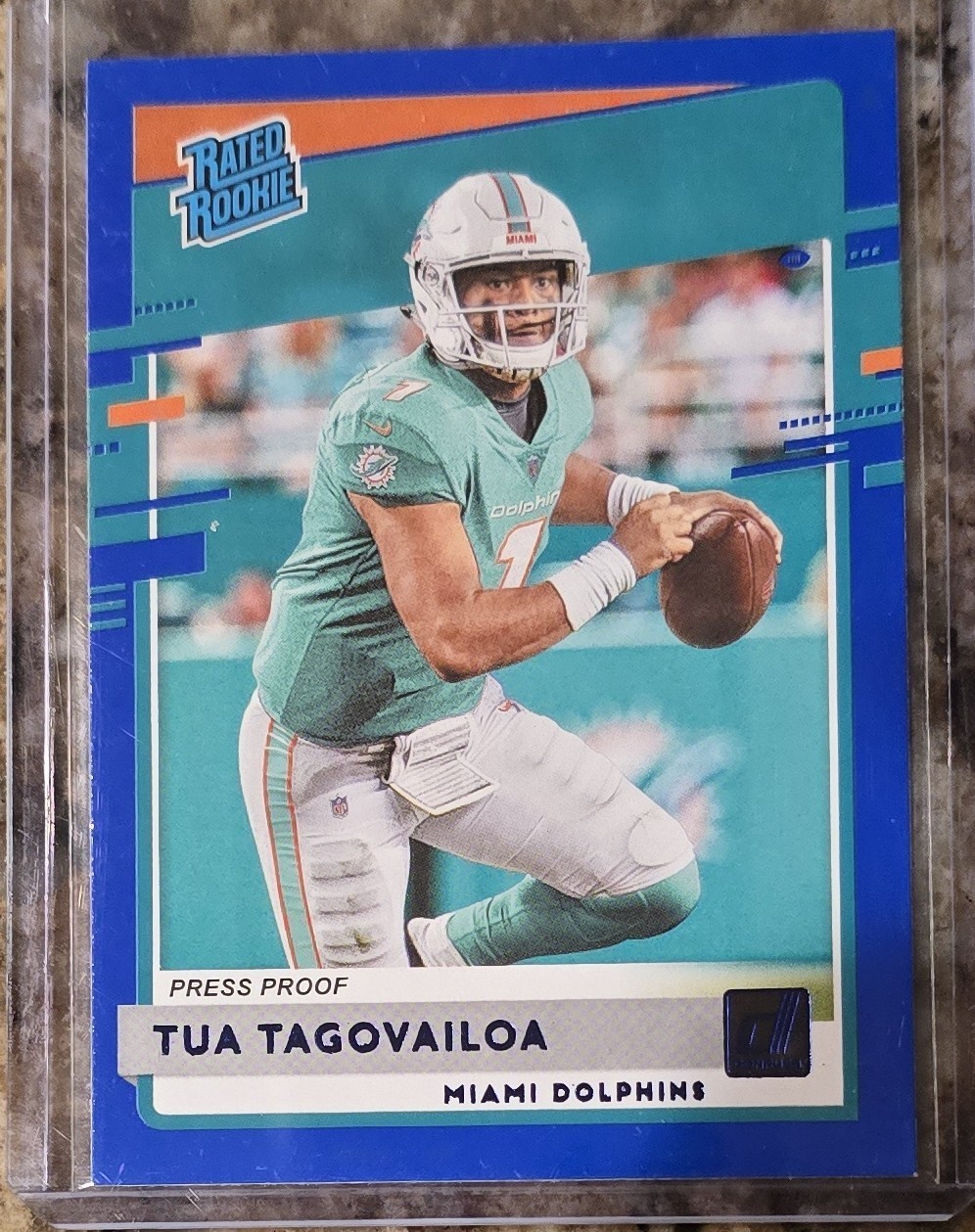 2020 Panini Donruss - Rated Rookie Tua Tagovailoa #302 Press Proof Blue (RC)