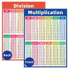 Multiplication and Division Chart Double-Sided Laminated Times Tables Charts ...