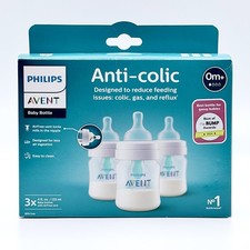 Philips Avent Anti-colic 4oz Baby Bottle 0m  - 3-PACK - New Other 