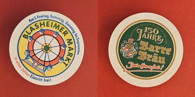 Barre Bräu Blasheimer Markt Brauerei Bierdeckel Bier