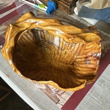 Handmade Hand-Carved Rustic Natural Edge Wooden Bowl Centerpiece