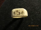 Civil War Carved Bovine Ring Initialed cSa