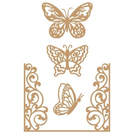 Prima Marketing Laser Cut Chipboard - Butterfly Flight 4pcs