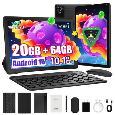 Android 15 Tablet 10.1 inch 20GB (3+17) RAM 64GB ROM WIFI Tablet Dual Camera