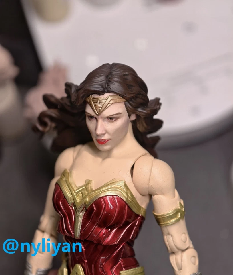 Modelo esculpido cabeza niña mujer maravilla 1/12 para figura de acción de 6"" muñeca juguete Foto 4 de 4